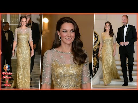 Видео: Сияющий образ Кэтрин в наряде Дженни Пэкхэм привлек всеобщее внимание на гала-вечере в британском...