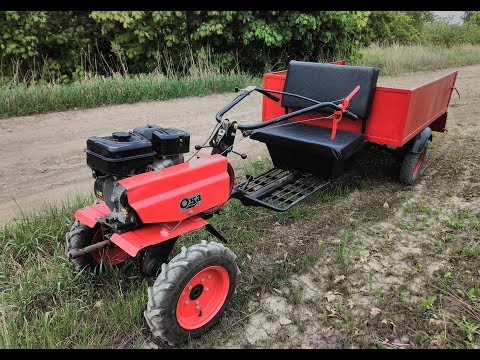 Видео: Самодельный прицеп для мотоблока из мотороллера-Homemade trailer for motoblock from scooter