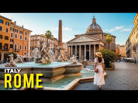 Видео: Прогулка по Риму, Италия 4К Старинные улицы, История и Городская жизнь