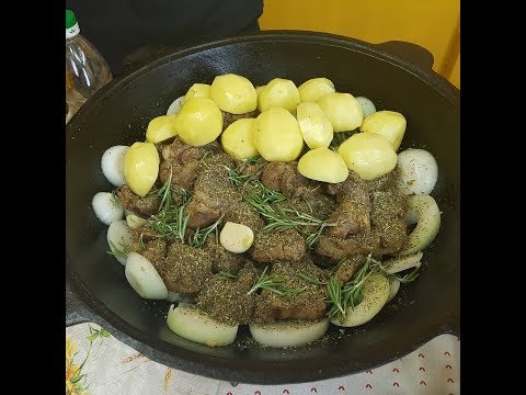 Видео: Баранина с картошкой в казане "под сачем"
