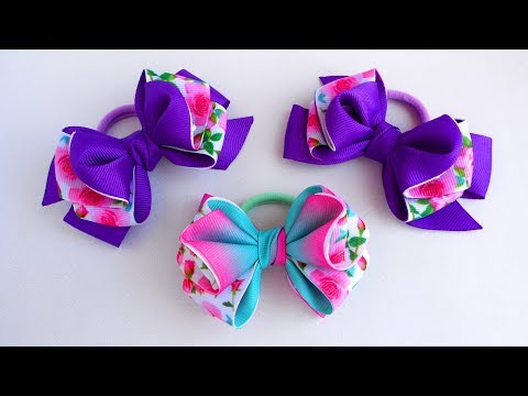 Видео: Яркие бантики из лент МК Канзаши