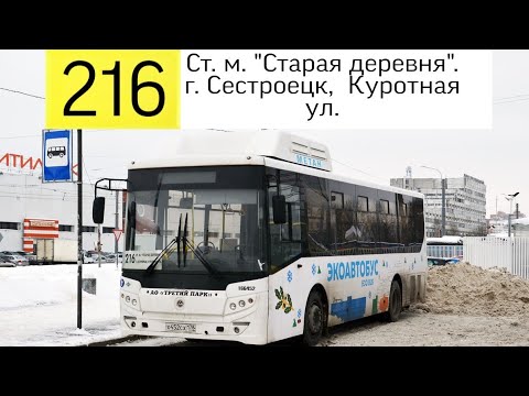 Видео: Автобус 216 "г. Сестроецк,  Куротная ул  - ст. м. "Старая деревня" .