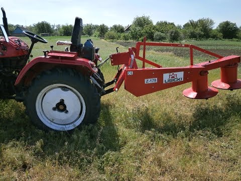 Видео: первый покос роторной косилкой  Z -178  LISICKI !rotary mower in action