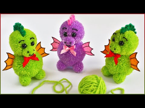 Видео: 🔥🔥ДРАКОН из пряжи 🐲 Символ 2024 года/Pom Pom Dragon DIY