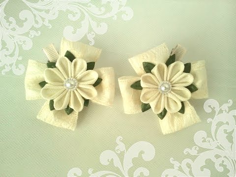 Видео: BACK TO SCHOOL Школьные заколочки для челочки Маленькие бантики из лент мастер класс