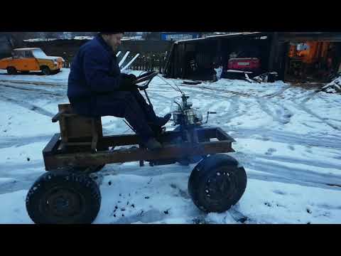 Видео: минитрактор с двигателем альфа