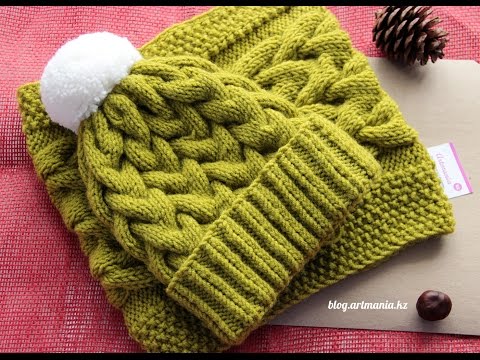 Видео: Узор "Коса из 12 петель спицами"