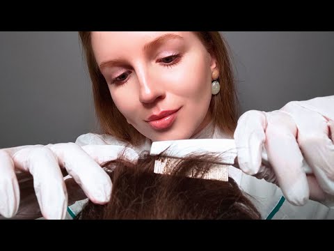 Видео: АСМР Детальный Осмотр Кожи Головы в Перчатках • ASMR Detailed Scalp Check in Gloves