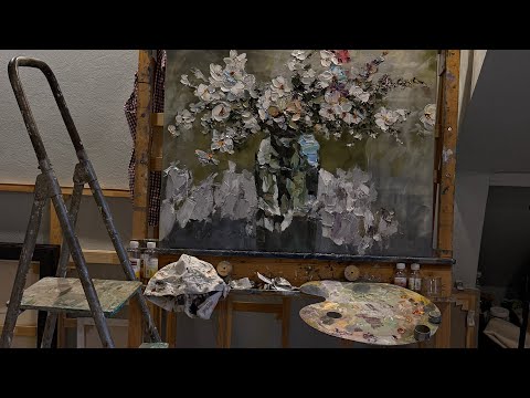 Видео: Рассказываю 👩🏻‍🎨 про процесс написания картины на заказ в авторской смешанной технике маслом. 