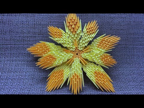 Видео: Modular Origami Flower /Модульное Оригами Цветок