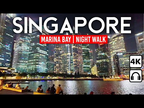 Видео: СИНГАПУР 🇸🇬 Марина Бэй ночью – Иконические виды на небоскрёбы | Пешая экскурсия в 4K