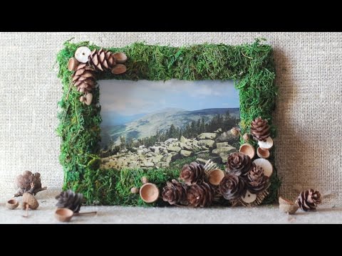 Видео: Рамка для фото с декором из мха. Мастер-класс