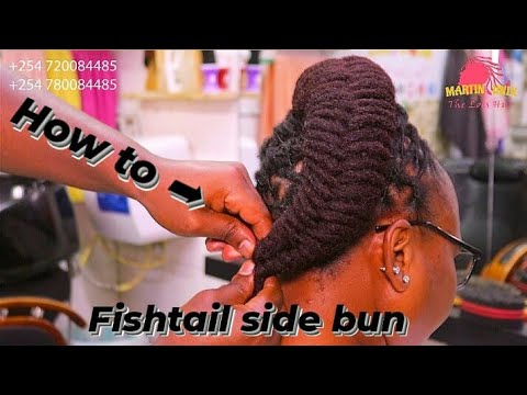 Видео: Часть 2/2... Как уложить косу «Рыбий хвост» на бок с помощью накладных локонов.