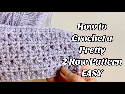 Видео: Вязание крючком узора для одеяла из 2 рядов — простое пошаговое руководство по вязанию одеял и мн...