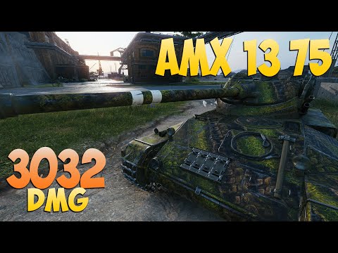 Видео: AMX 13 75 - 2 Kills 3K DMG - Внизу списка! - Мир Танков