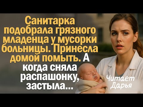 Видео: Санитарка подобрала грязного младенца у мусорки больницы. Принесла домой помыть. А когда сняла...