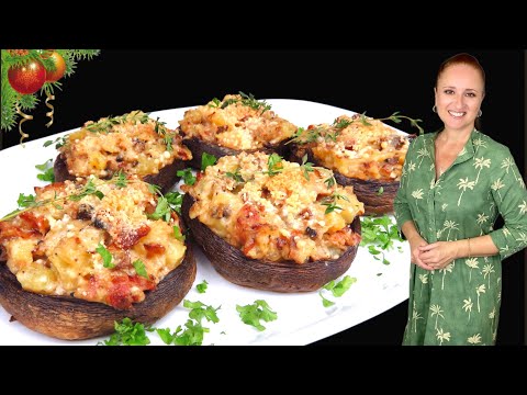 Видео: ✨ Фаршированные грибы с картофелем, Люда Изи Кук, горячая закуска с грибами новогодний стол гарнир