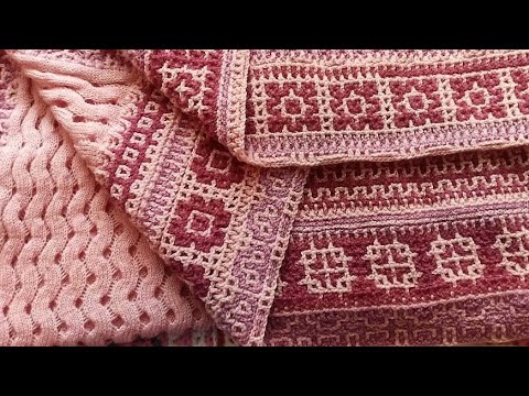 Видео: Красивый палантин на вязальной машине. Обвязка филейным жаккардом.