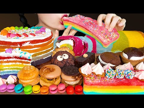 Видео: SUB)ASMR MUKBANG Радужный торт и десерты #RainbowCakeMukbang #RainbowMarshmallow #DessertMukbang