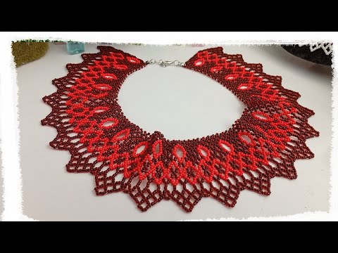 Видео: DIY ШИРОКОЕ КОЛЬЕ из бисера