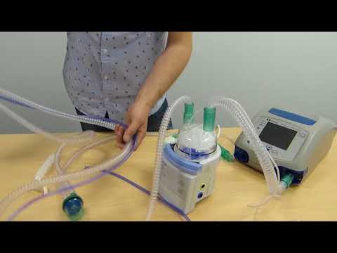 Видео: подключение 2х патрубочного контура ИВЛ без подогрева