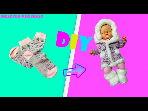 Видео: We sew clothes for a mini reborn doll from a sock | Как сшить одежду для куклы мини реборн из носка