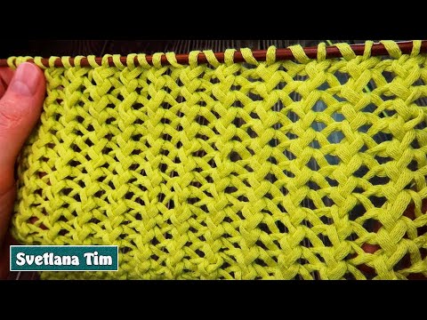 Видео: ВЯЗАНИЕ СПИЦАМИ УЗОРЫ. Сегодня вяжем Ажурный Узор "SETKA" - раппорт в высоту 2 ряда № 603