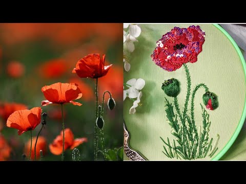 Видео: ,,Маки,, 3D вышивка мастер класс.,,Poppies,,# 3Dembroidery #embroidery