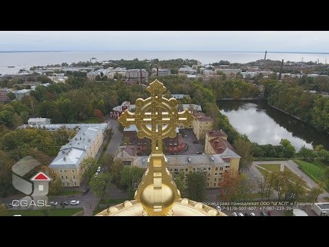 Видео: Аэросъемка города Кронштадт (Морской Никольский собор)
