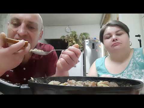 Видео: пельмени и мясо МУКБАНГ