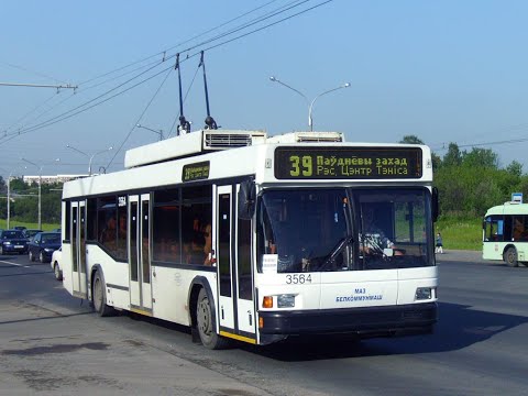 Видео: 3-й троллейбусный парк 3500-3585. Минск