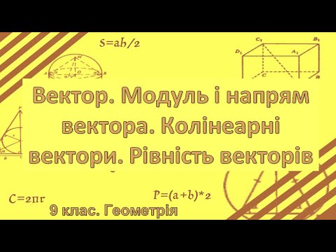Видео: Урок №7. Вектор. Модуль і напрям вектора. Колінеарні вектори. Рівність векторів (9 клас. Геометрія)