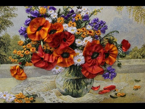 Видео: МАКИ --  ВЫШИВАЕМ   ЛЕНТАМИ -- ШКОЛА ВЫШИВКИ ЛЕНТАМИ  Татьяны Шелиповой