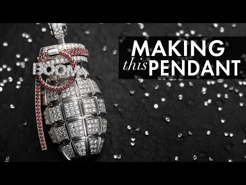Видео: Я сделал кулон в виде гранаты, инкрустированный бриллиантами