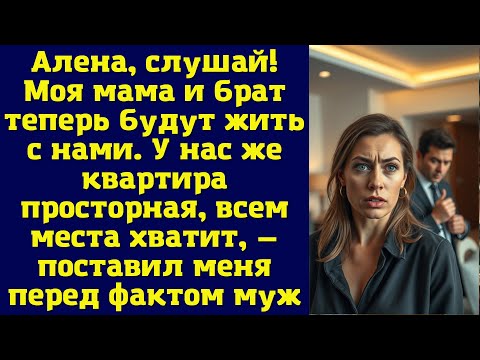 Видео: Алена, слушай! Моя мама и брат теперь будут жить с нами. У нас же квартира просторная, всем места