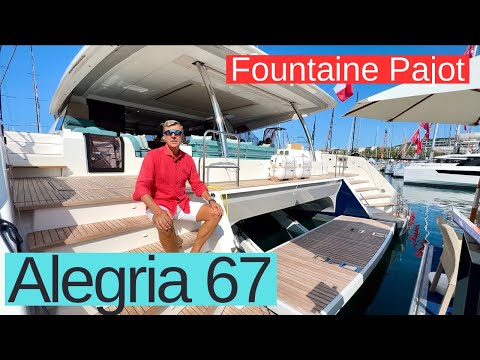 Видео: Alegria 67 обзор катамарана Fountaine Pajot.