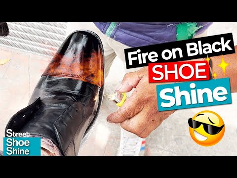 Видео: ПРЕМИУМ ASMR Shoe Shine Огонь на черном 🔥❤️ 🔥 #shoeshine #asmr Shoes
