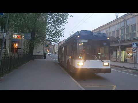 Видео: Троллейбус, маршрут №39 ПТЗ-5283 б.1686 (14.05.2021) Санкт-Петербург