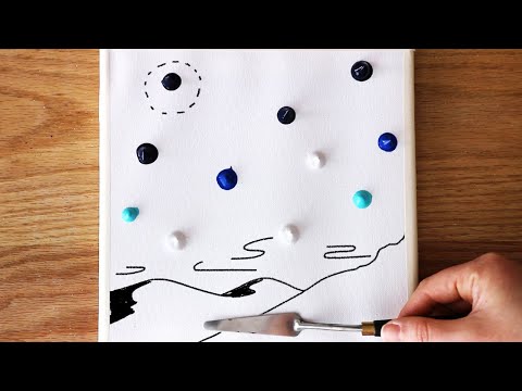 Видео: Лунная Пейзажная Живопись | Учебник по акриловой живописи для начинающих