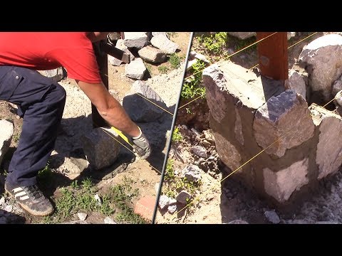 Видео: Цоколь из БУТОВОГО КАМНЯ за 2,5 дня/Стартонули с братишкой