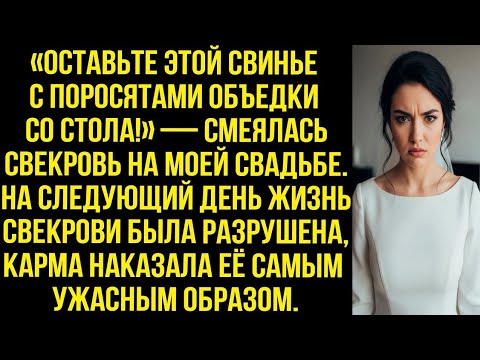 Видео: «ОСТАВЬТЕ ЭТОЙ СВИНЬЕ С ПОРОСЯТАМИ ОБЪЕДКИ СО СТОЛА!» — СМЕЯЛАСЬ СВЕКРОВЬ НА МОЕЙ СВАДЬБЕ. А ПОТОМ..