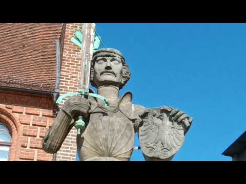 Видео: Стендаль , Ганзейский город. (Stendal) 1160г. Прогулка к Роланду и рыночной площади.13.08.24.