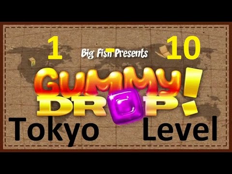 Видео: Конфетки! Gummy Drop! - Tokyo - Токио Levels  1 - 10 ( 1 - 10 уровень ) прохождение