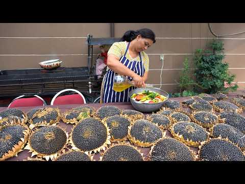 Видео: Мы приготовили подсолнечное масло в деревне и готовили 5 вкусных блюд с ним!