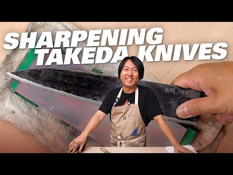 Видео: Как утончить и затачивать ножи Takeda