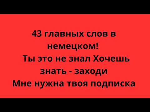 Видео: 43 главных слов в немецком! Изучение немецкого 1