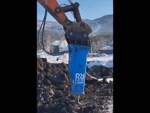 Видео: Гидромолот Reschke 2000F на экскаваторе Doosan DX225​