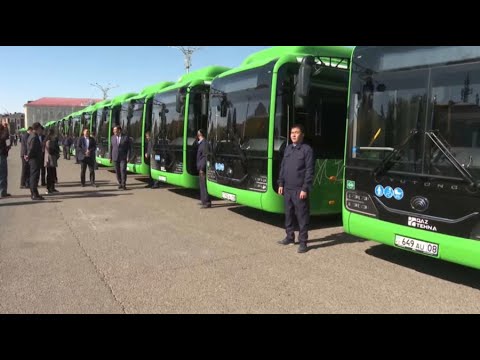Видео: Автопарк Тараза пополнился новыми автобусами