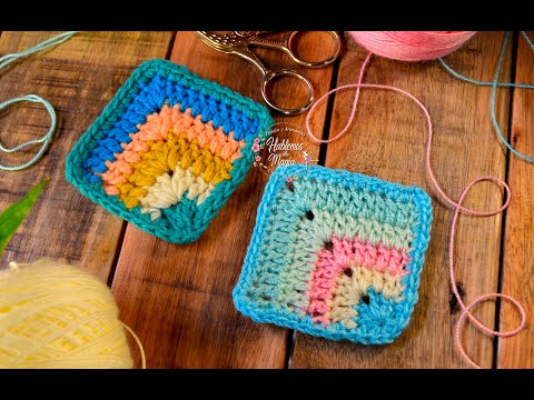 Видео: (Угловой квадрат) Техники вязания крючком