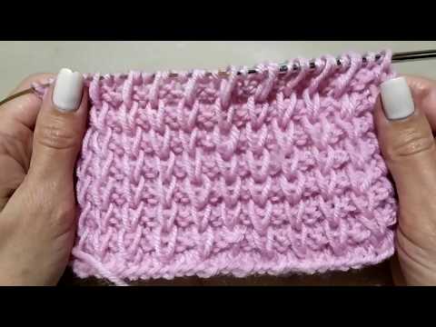 Видео: Узор дорожка с вытянутых петель.